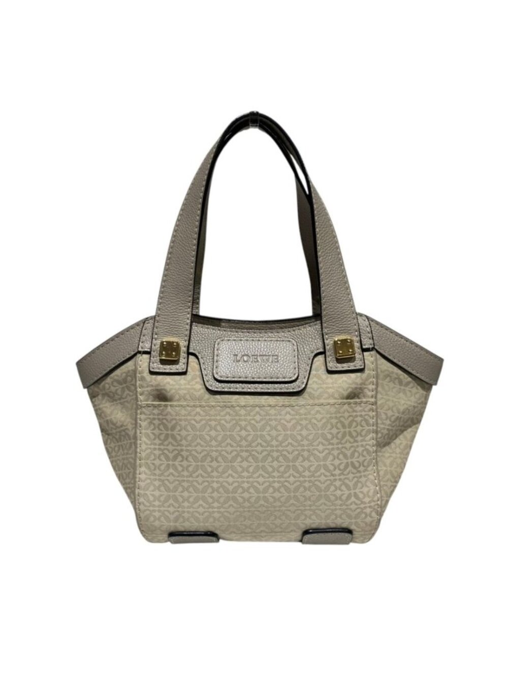 Loewe New Road Line Tote Bag Canvas Leather